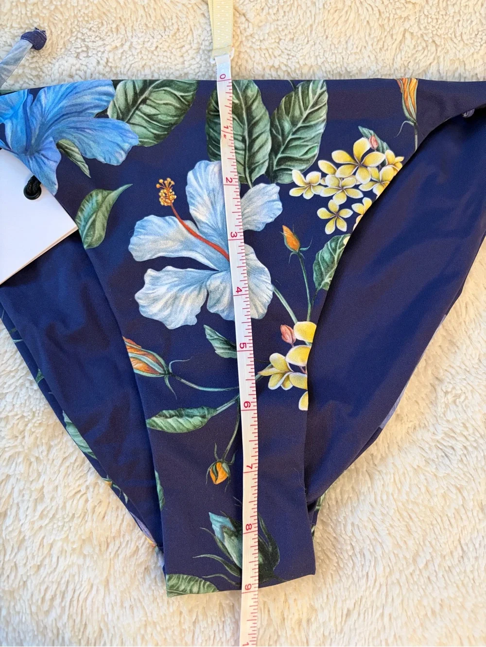NEW Onia x Liberty large bikini Kate swim bottom navy blue floral print side tie